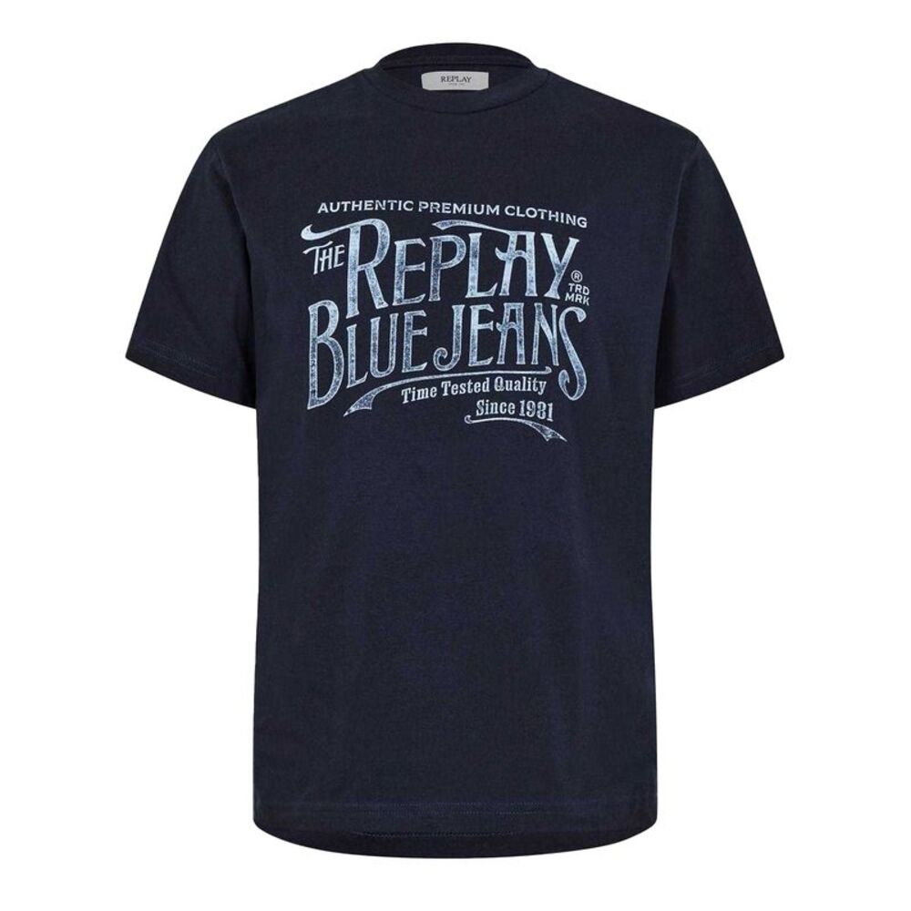 Replay Mens Blue Jeans T-Shirt / Navy